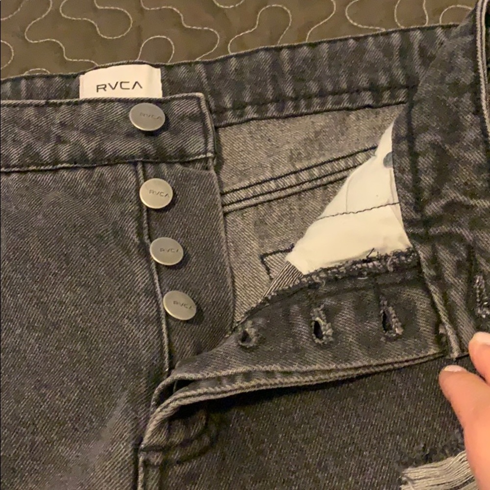 NWT RVCA boyfriend black cutoffs